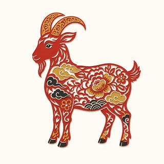 Papercut-style illustration of the Goat