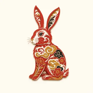 Papercut-style illustration of the Rabbit